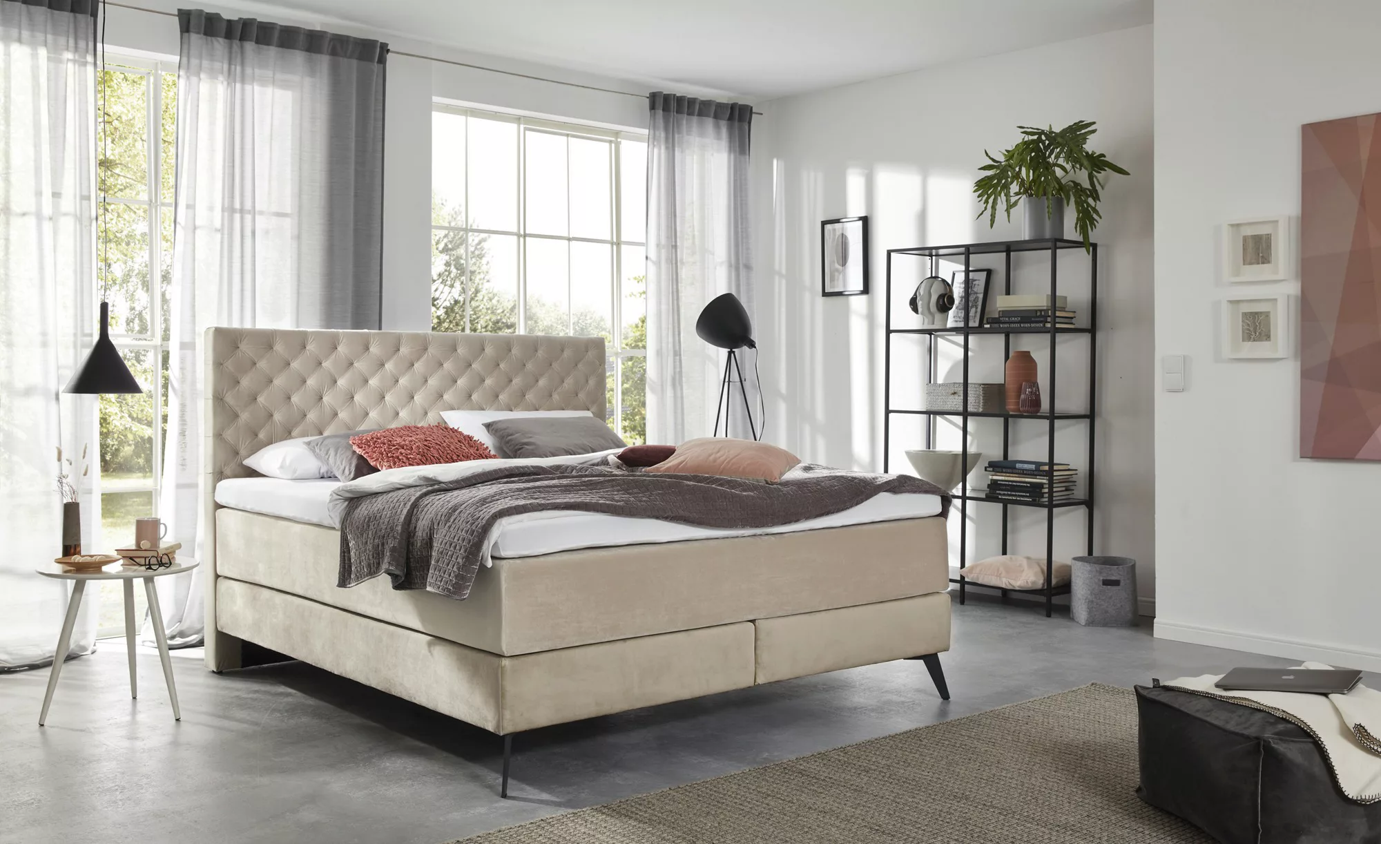 Boxspringbett  Cumberland ¦ beige ¦ Maße (cm): B: 202 H: 130 T: 211 Betten günstig online kaufen