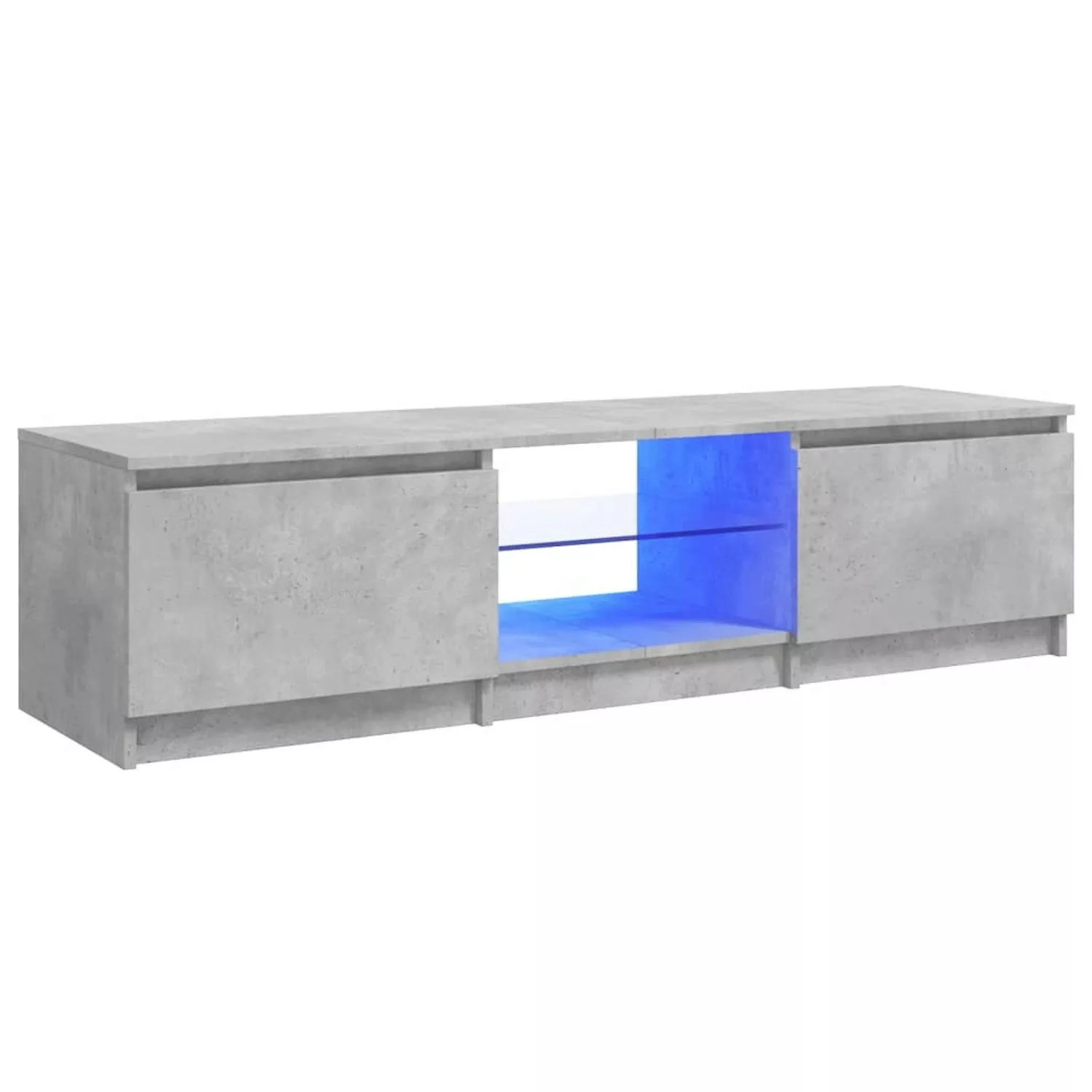 vidaXL TV-Schrank TV-Schrank mit LED-Leuchten Betongrau 140x40x35,5 cm Lowb günstig online kaufen