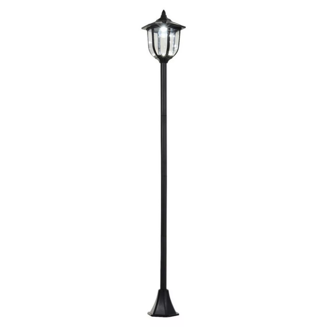 Gartenlaterne mit LED schwarz Kunststoff Edelstahl H/D: ca. 177x27 cm günstig online kaufen