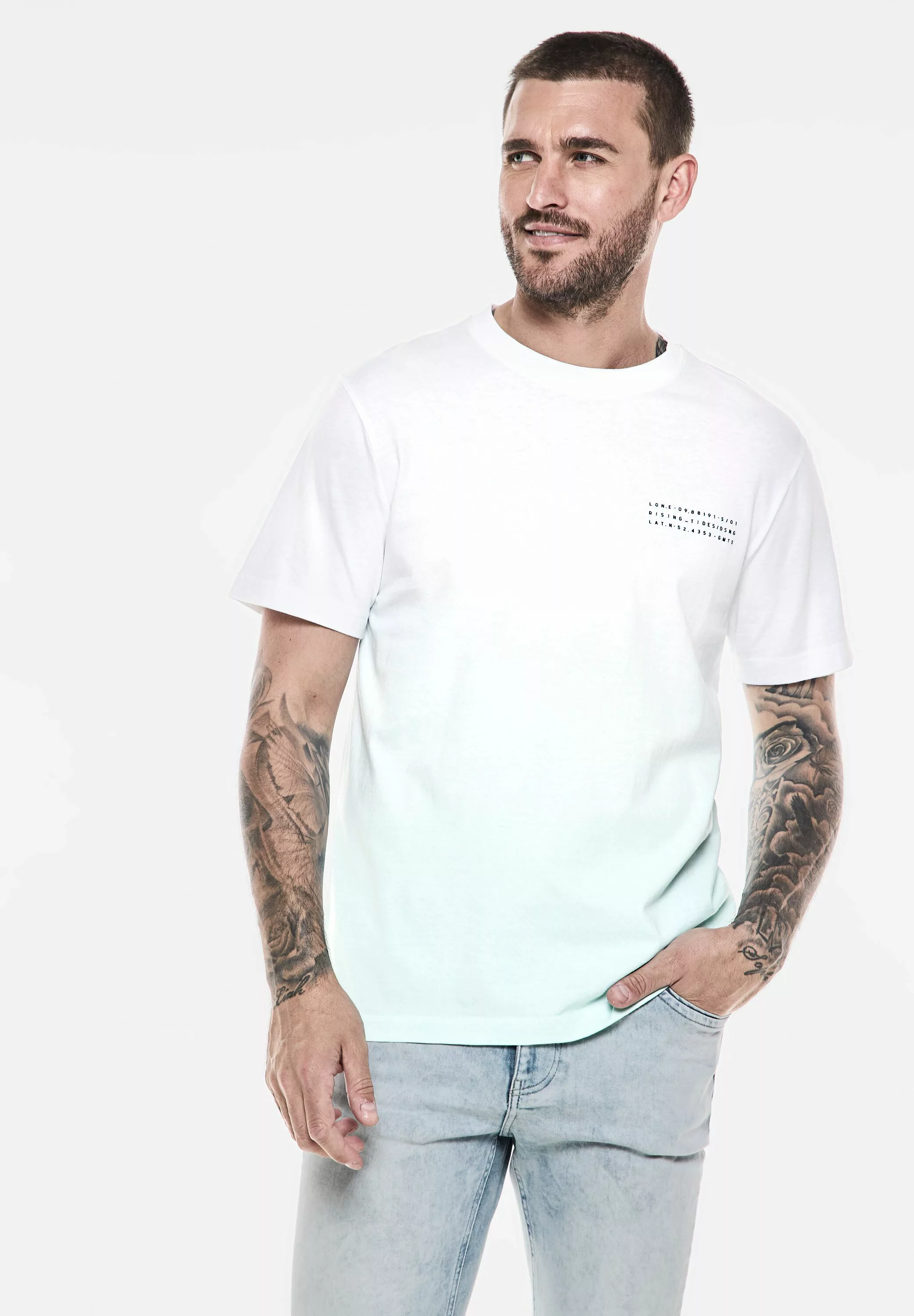 STREET ONE MEN T-Shirt mit Wording günstig online kaufen