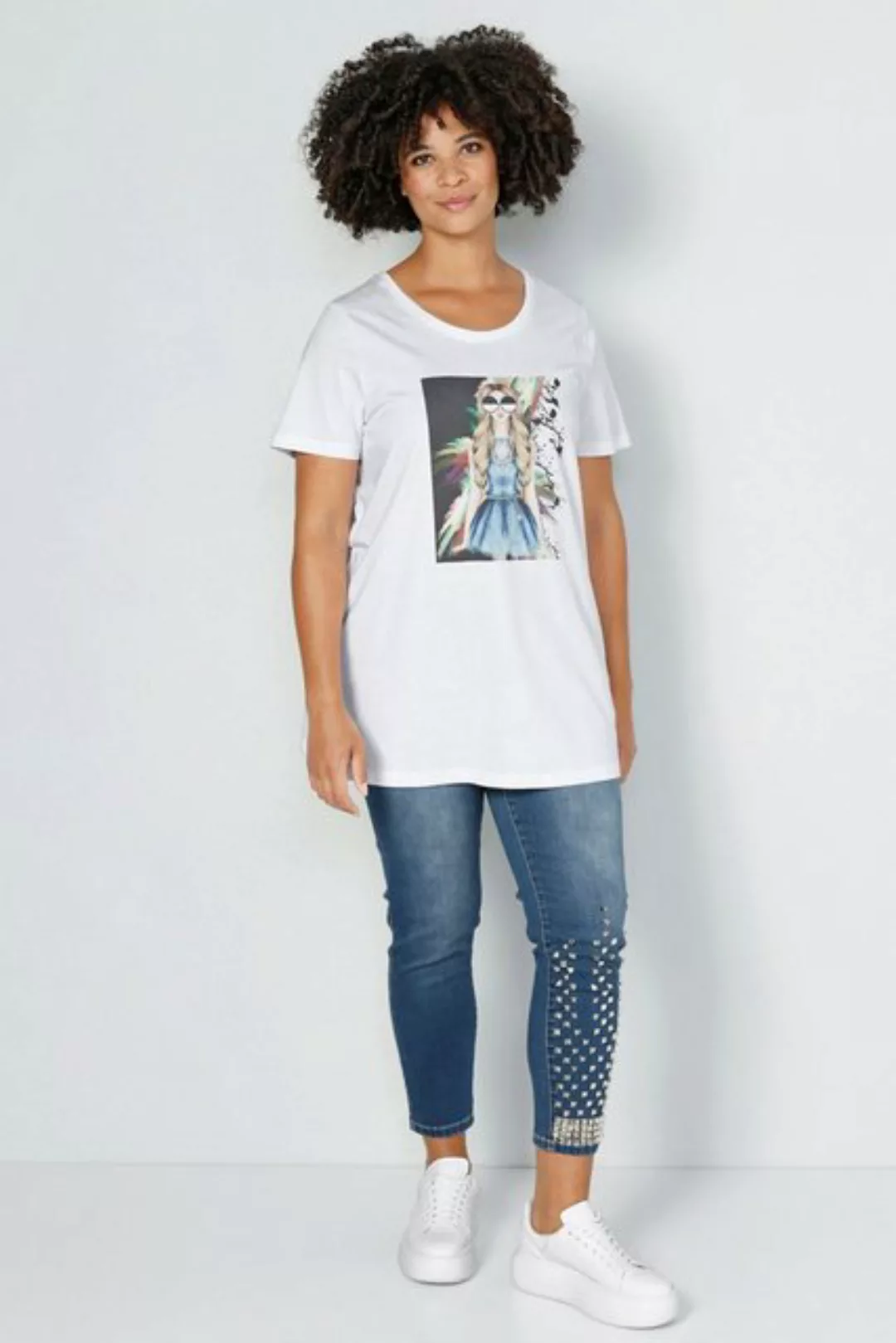 Angel of Style Rundhalsshirt T-Shirt Classic Fit Frauen-Motiv Rundhals Halb günstig online kaufen