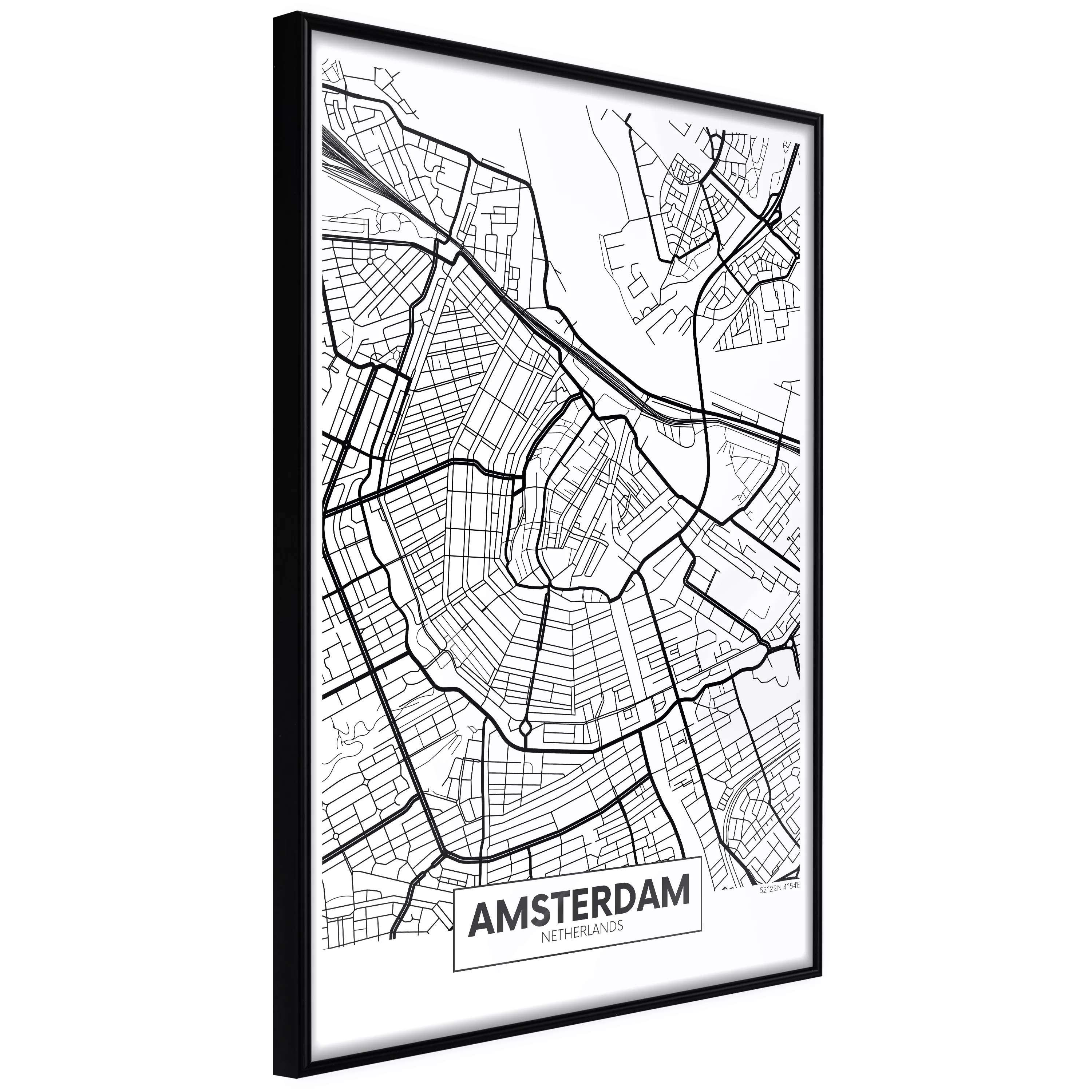 Poster - City Map: Amsterdam günstig online kaufen
