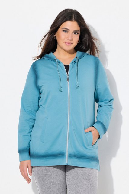 Ulla Popken Sweatjacke Hoodiejacke Spray-Effekt Kapuze Langarm günstig online kaufen