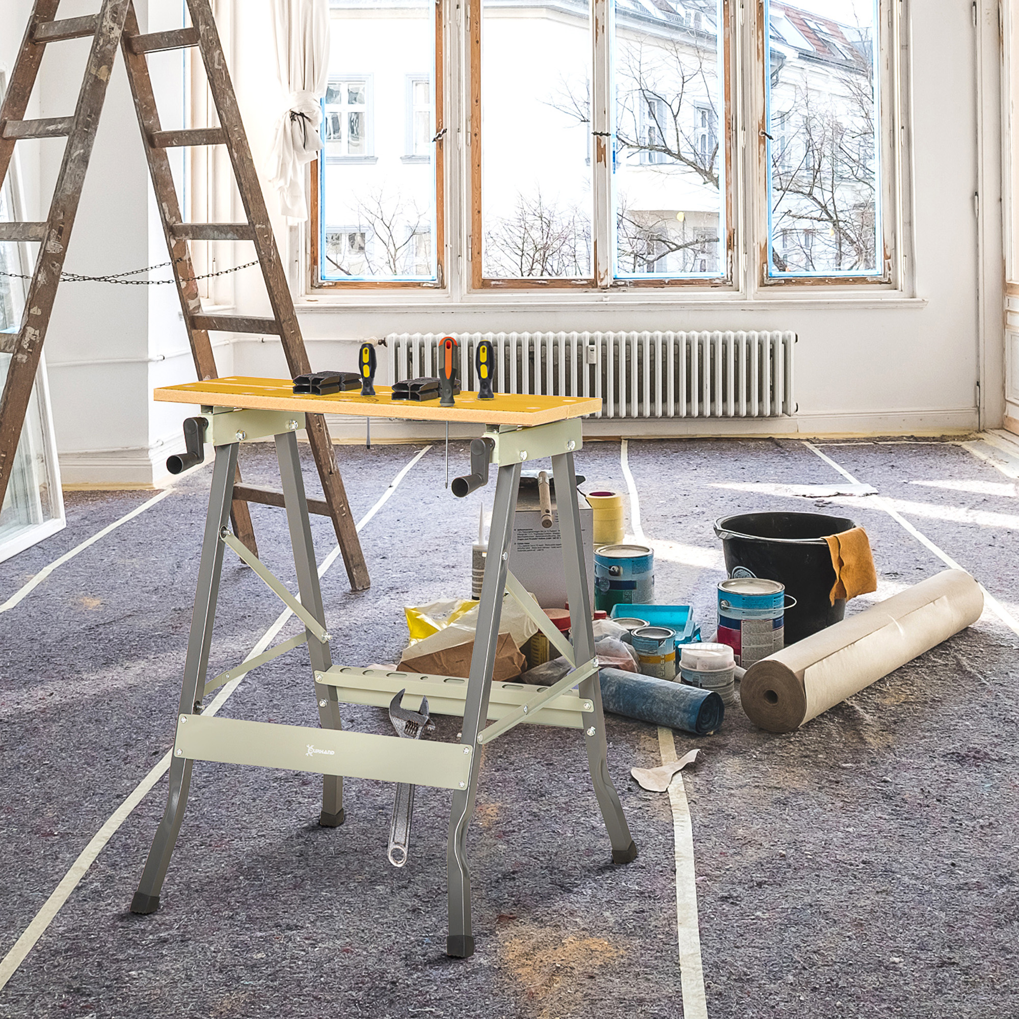 DURHAND Klappbarer Arbeits- und Spanntisch mit 4 Spannstiften, Arbeitstisch günstig online kaufen