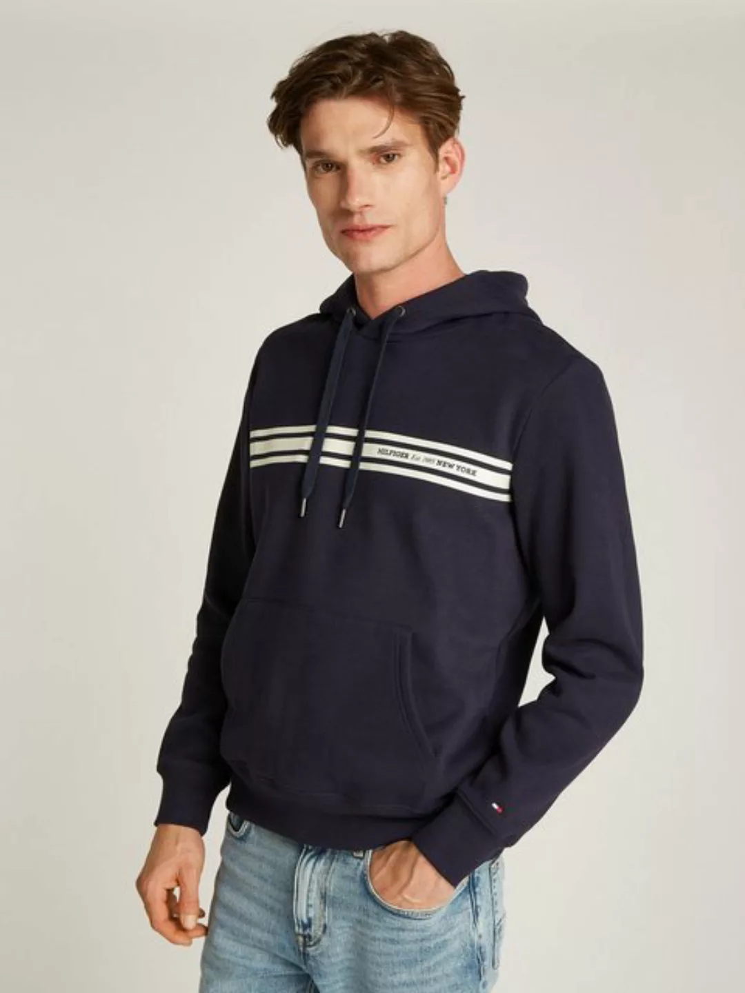 Tommy Hilfiger Kapuzensweatshirt CENTRAL CHEST STRIPE HOODY mit kontrastfar günstig online kaufen