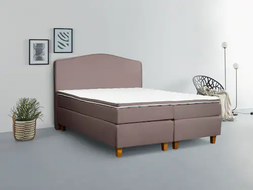 INOSIGN Boxspringbett "Jalma", Füße aus massiver Birke ; Inkl. Topper günstig online kaufen