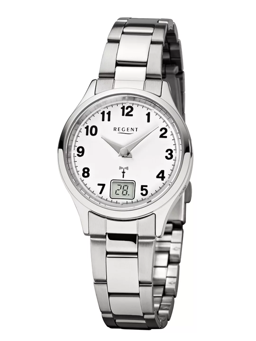 Regent Armbanduhr mit Edelstahlarmband FR-193 Damenfunkuhr günstig online kaufen