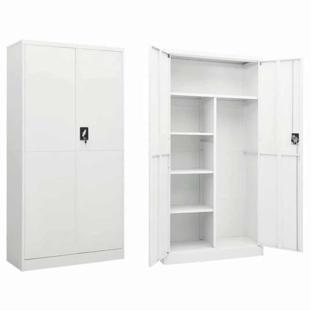 furnicato Kleiderschrank Schließfachschrank Weiß 90x40x180 cm Stahl günstig online kaufen