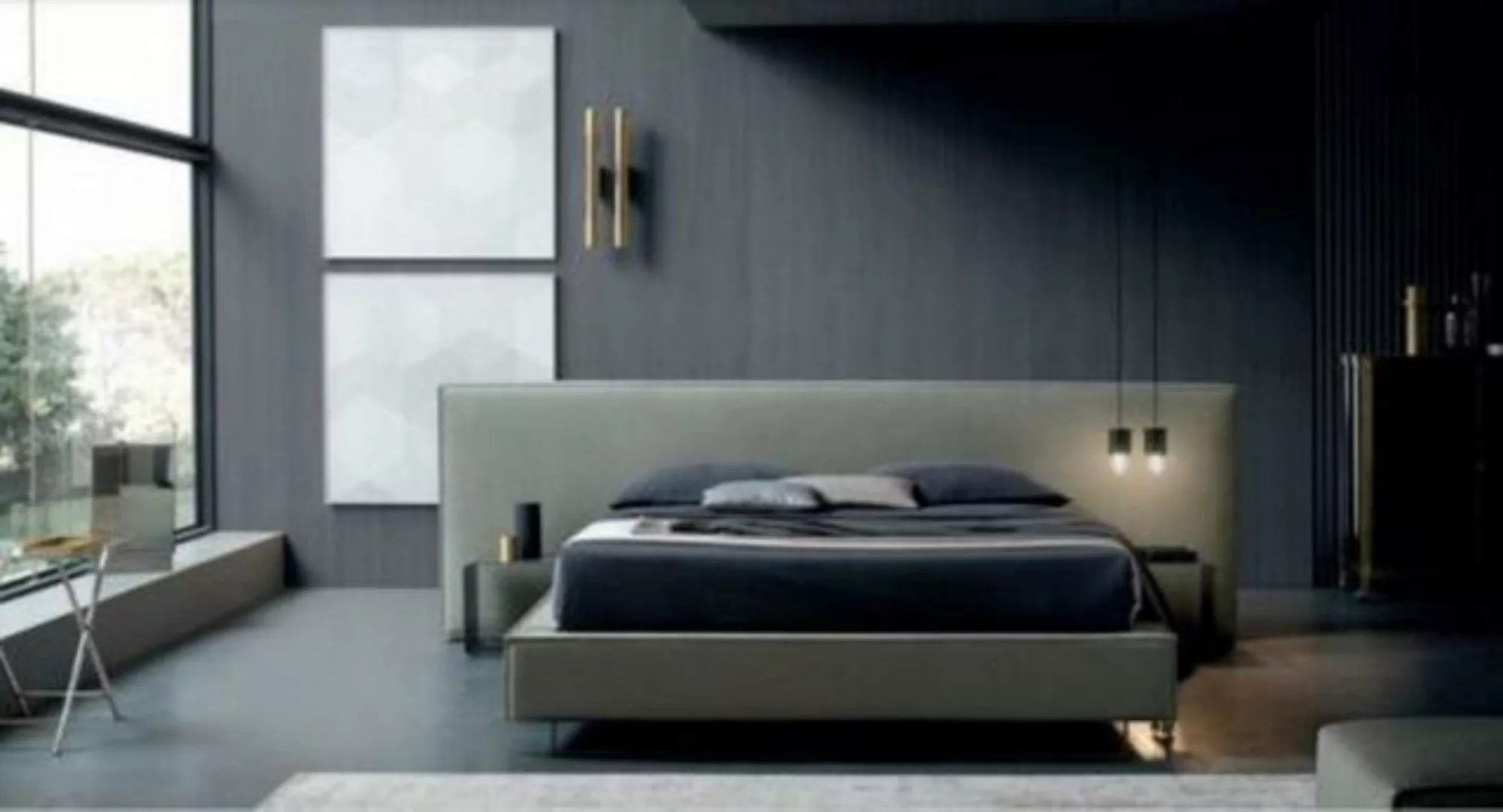 JVmoebel Polsterbett, Luxus Polster Samt Stoff Designer Bett Schlafzimmer B günstig online kaufen