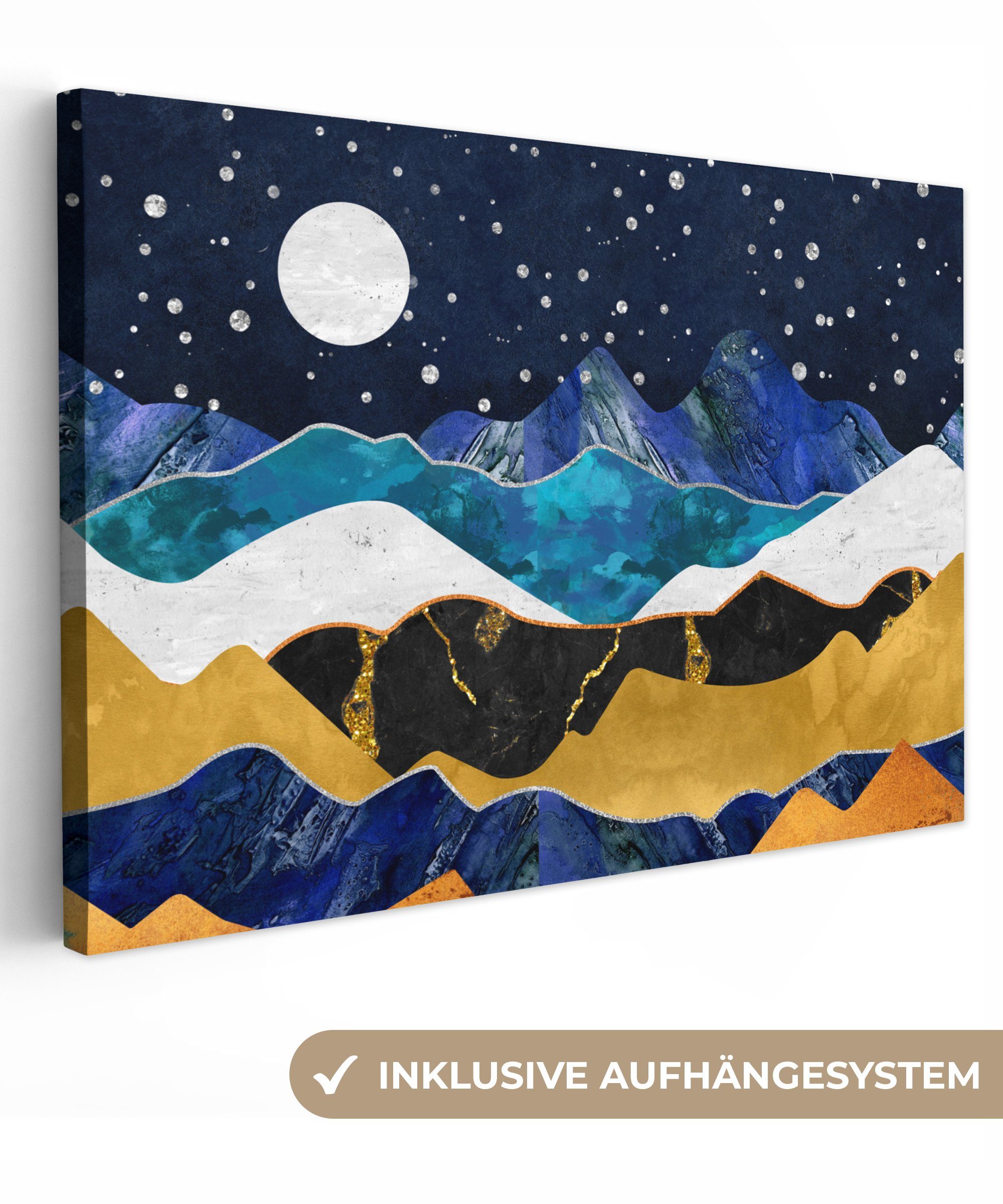 OneMillionCanvasses® Leinwandbild Nacht - Gold - günstig online kaufen