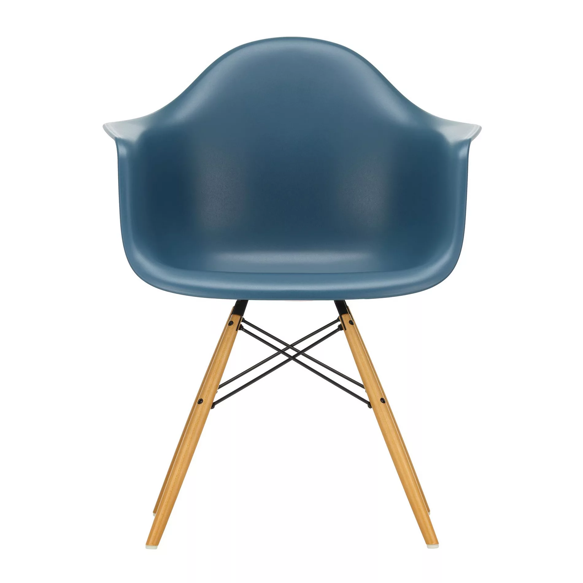 Vitra - Eames Plastic Armchair DAW Gestell Ahorn gelblich - meerblau/Sitzsc günstig online kaufen