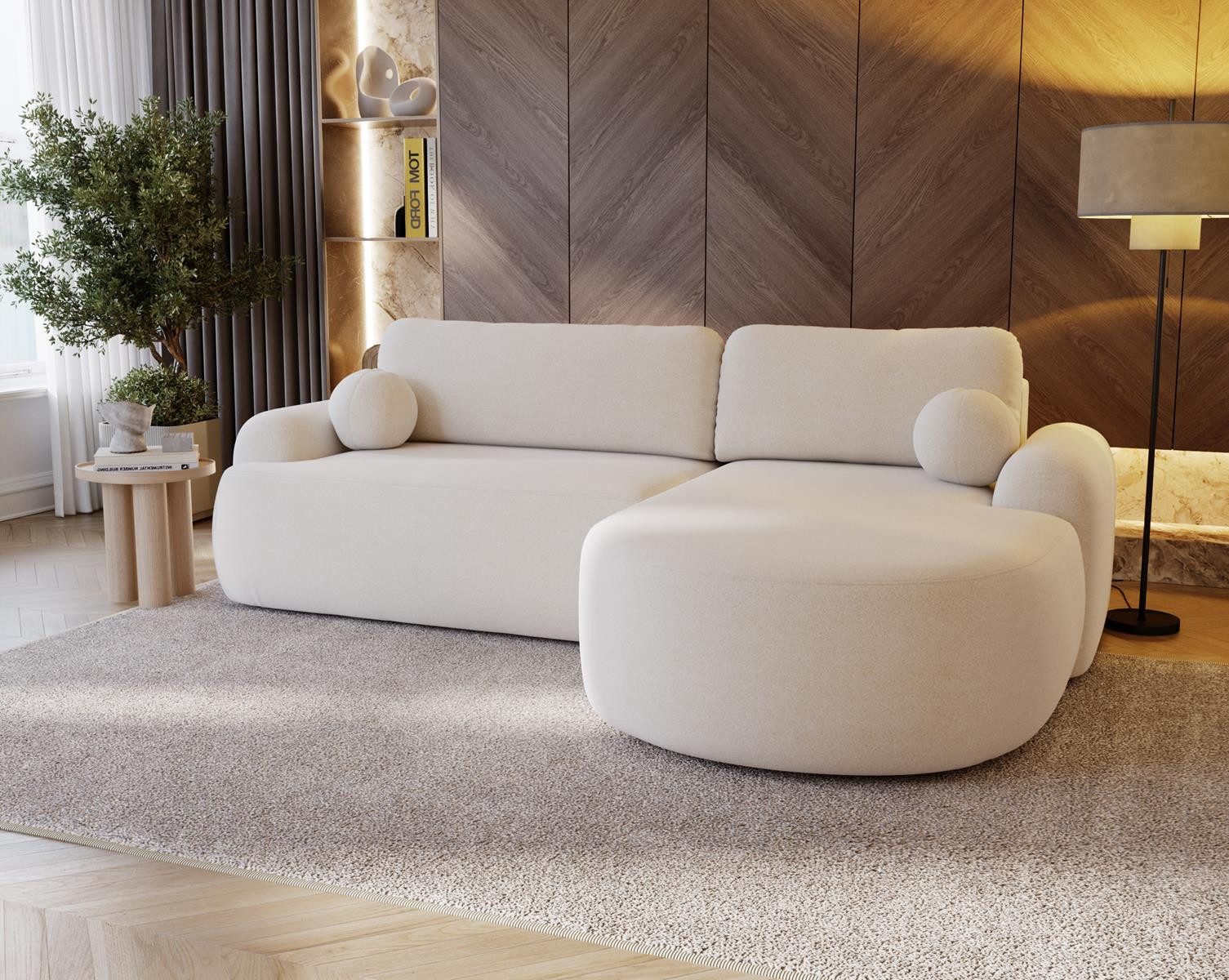Compleo Ecksofa boucle mit breiter Ottomane günstig online kaufen