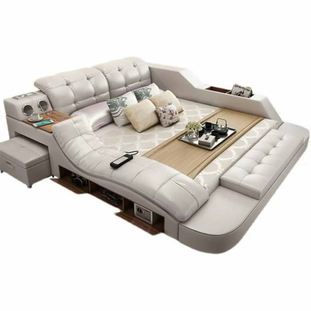 JVmoebel Bett Multifunktion Design Bett XXL 180x200 Big Betten Leder Hotel günstig online kaufen