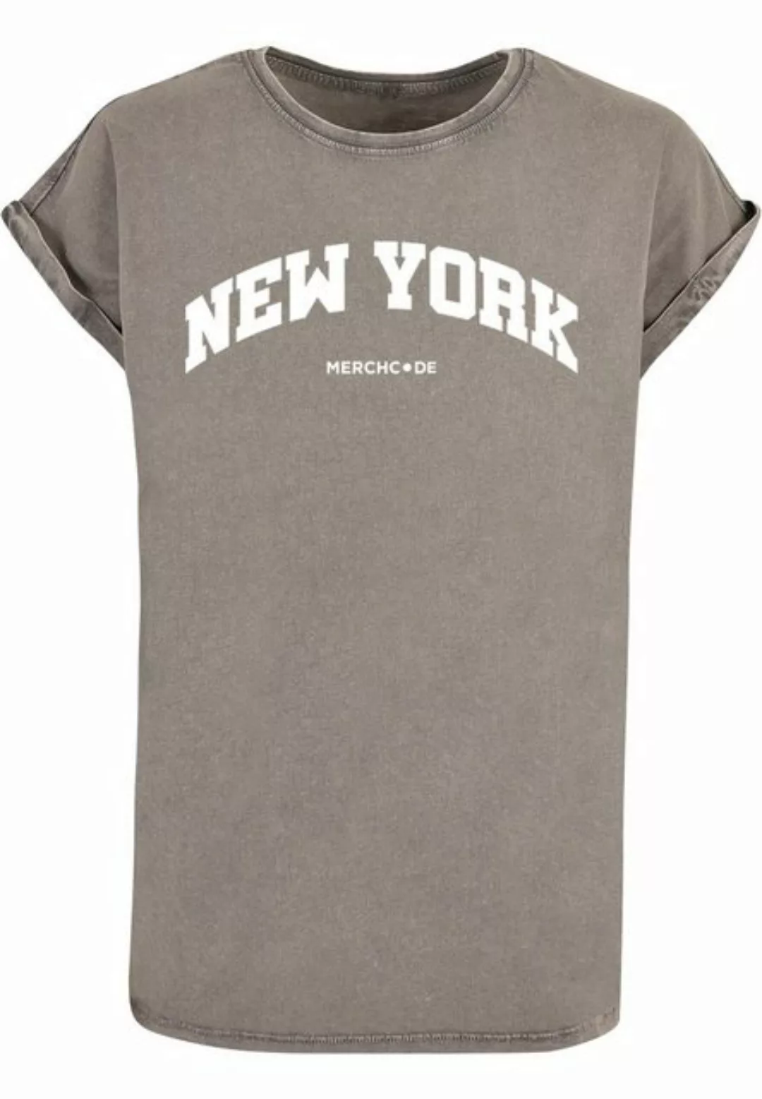 Merchcode T-Shirt Merchcode Damen Ladies New York Wording - Acid Washed T-S günstig online kaufen