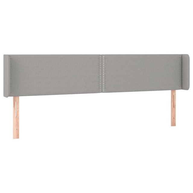 vidaXL Bett, Kopfteil mit Ohren Hellgrau 203x16x78/88 cm Stoff günstig online kaufen