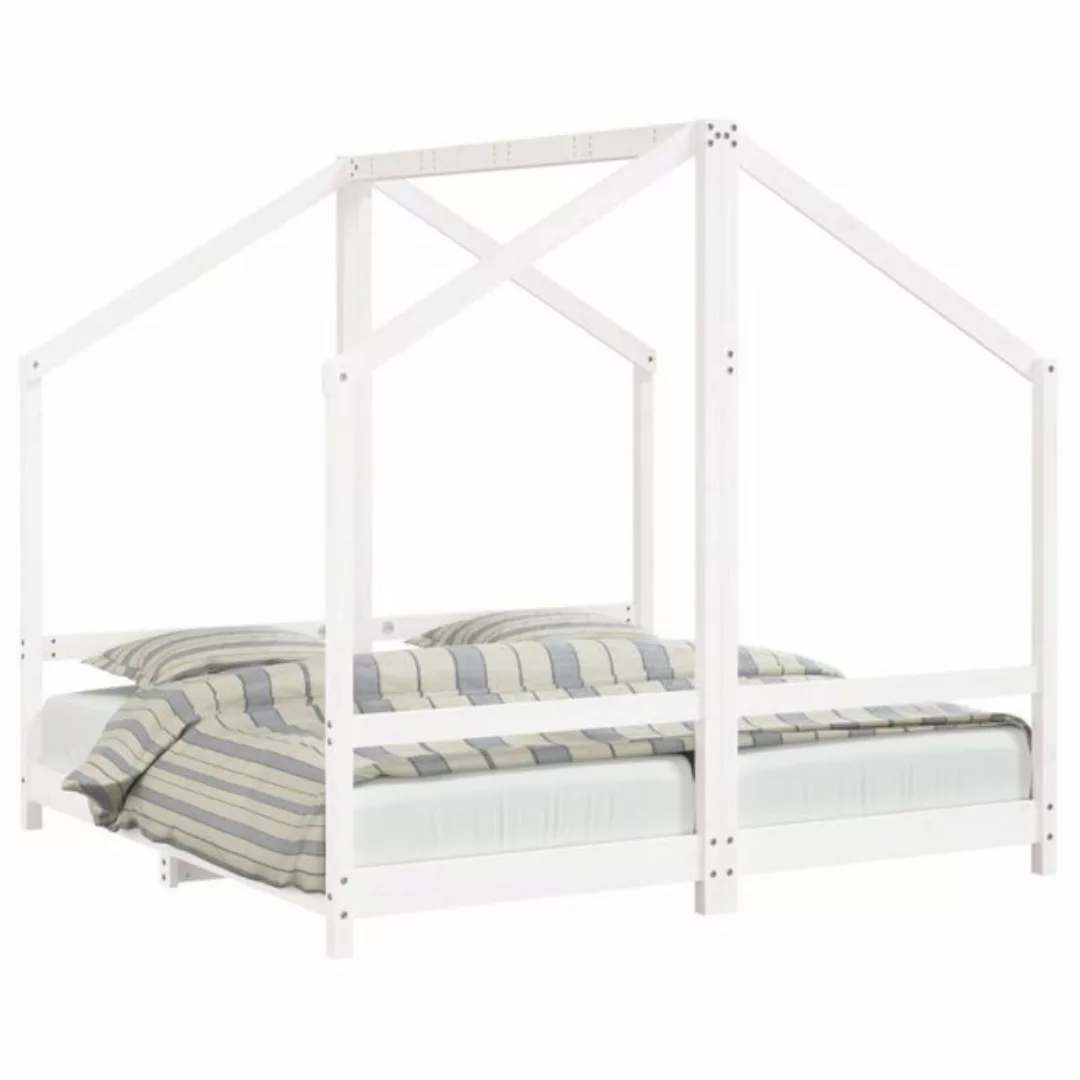 vidaXL Kinderbett Kinderbett Weiß 2x80x160 cm Massivholz Kiefer günstig online kaufen