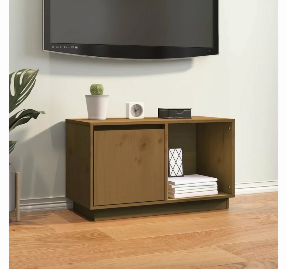 furnicato TV-Schrank Honigbraun 74x35x44 cm Massivholz Kiefer günstig online kaufen