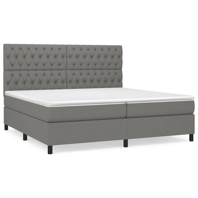 vidaXL Boxspringbett Boxspringbett mit Matratze Dunkelgrau 200x200 cm Stoff günstig online kaufen