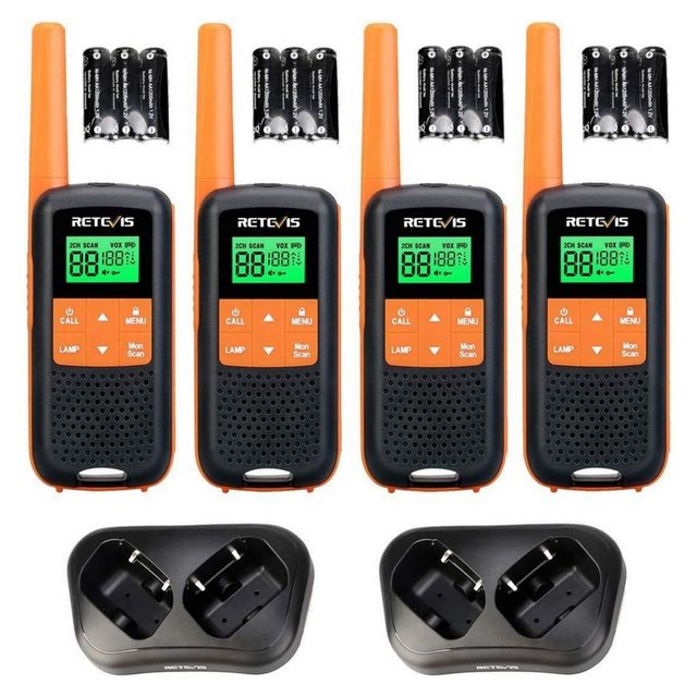 Retevis Walkie Talkie RT649 4er Set,Wasserdicht,PMR446 Lizenzfrei,16 Kanäle günstig online kaufen