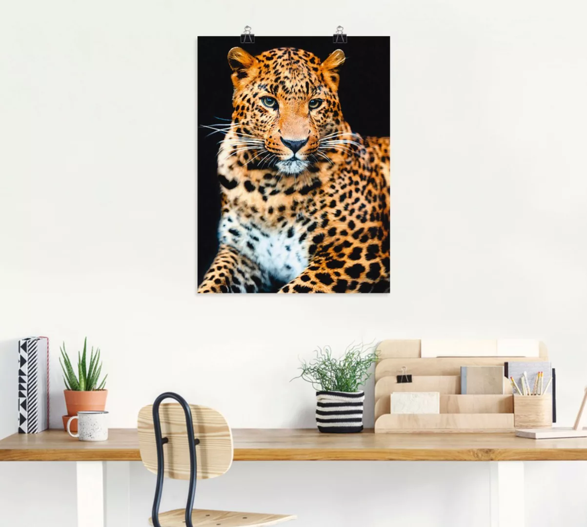 Artland Wandbild "Wütender wilder Leopard", Wildtiere, (1 St.), als Alubild günstig online kaufen