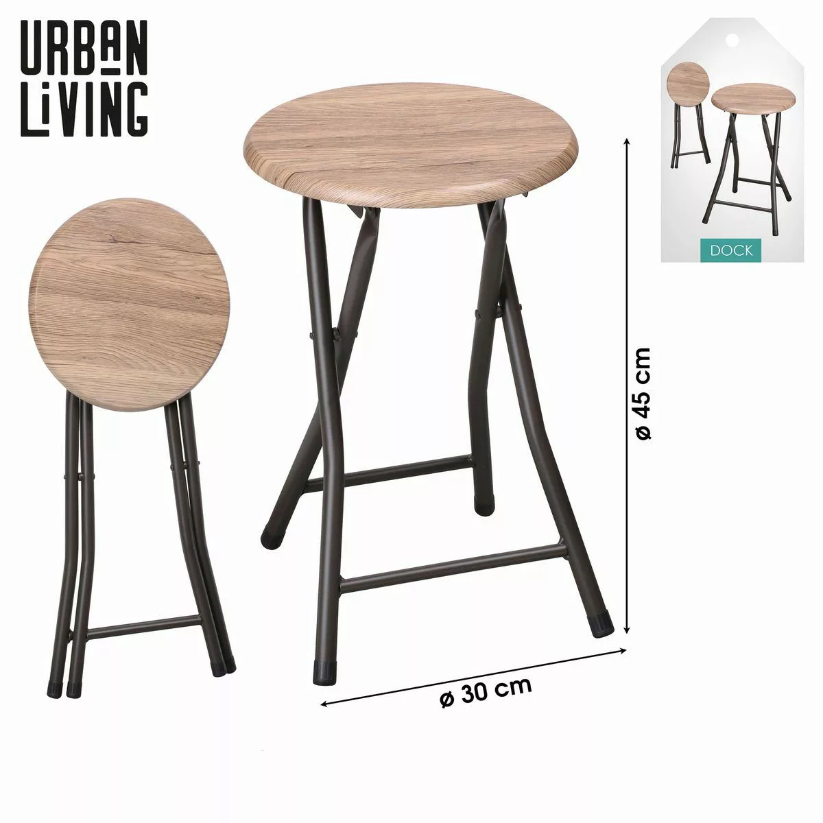 Urban Living Hocker Falthocker Faltstuhl Küchenhocker günstig online kaufen