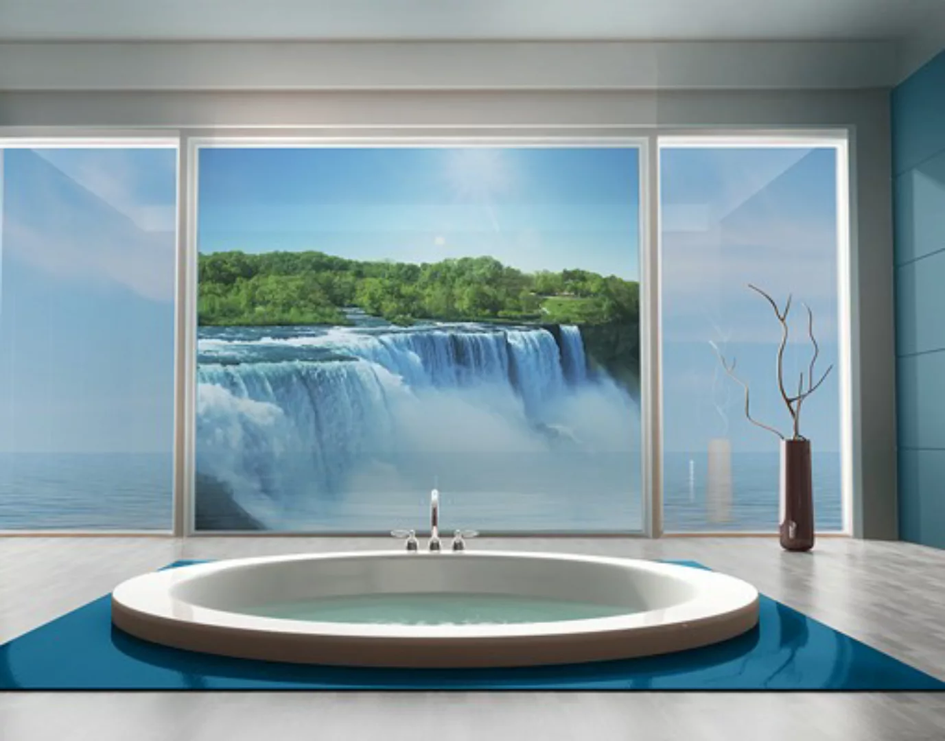 Fensterfolie Wasserfalllandschaft günstig online kaufen