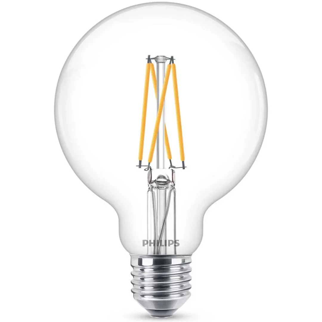 Philips LED WarmGlow Lampe ersetzt 60W, E27 Globe G93, klar, warmweiß, 806 günstig online kaufen