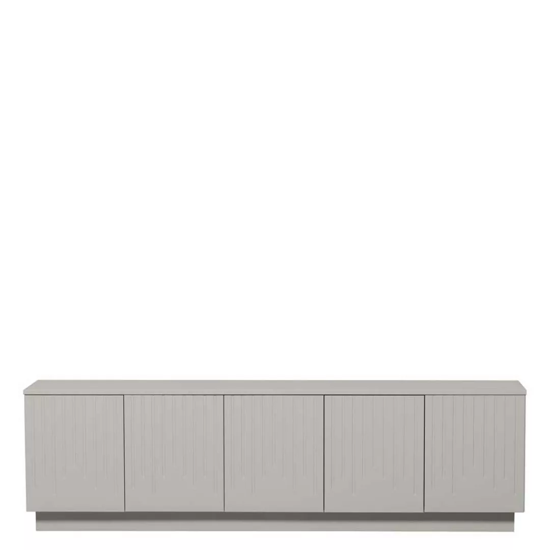 TV Board Sideboard in Hellgrau 5 türig günstig online kaufen
