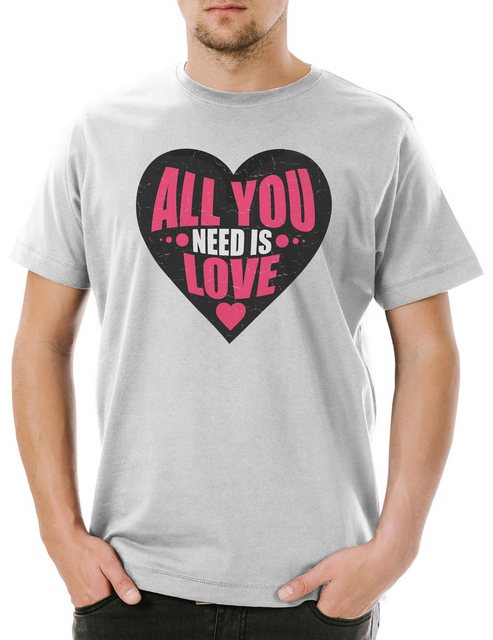 Urban Backwoods Print-Shirt All You Need Is Love Heart Herren T-Shirt Liebe günstig online kaufen