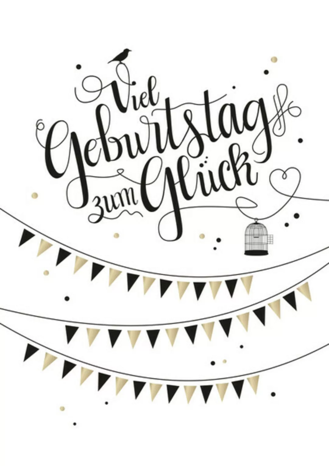 Poster / Leinwandbild - Viel Geburtstag Zum Glück günstig online kaufen