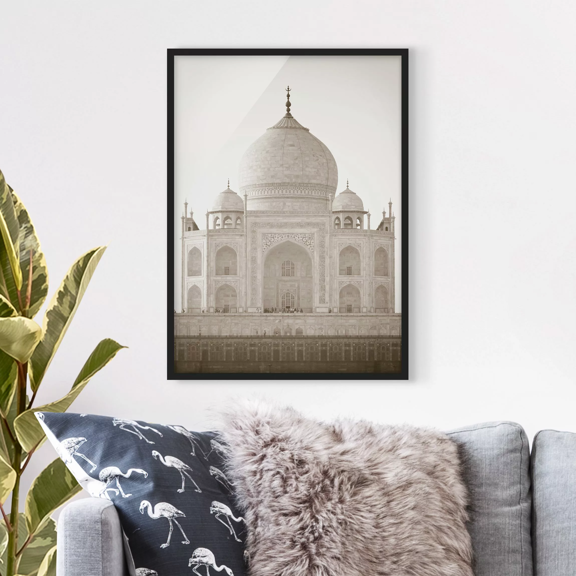 Bild mit Rahmen Architektur & Skyline - Hochformat Taj Mahal günstig online kaufen