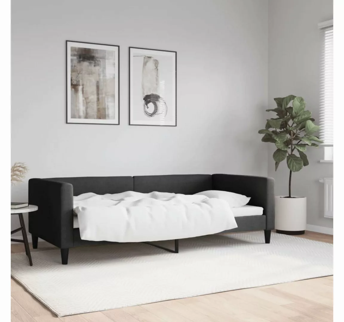 vidaXL Gästebett Tagesbett Schwarz 90x190 cm Stoff Gästebett Gästecouch Gäs günstig online kaufen