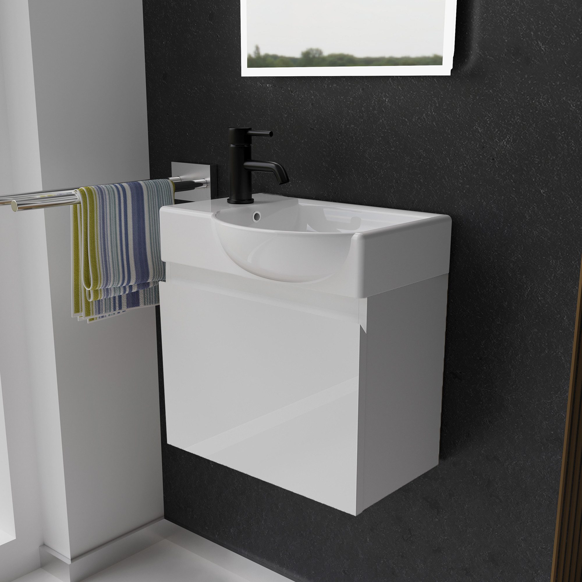 Alpenberger Badmöbel-Set - Gäste WC Waschbecken günstig online kaufen