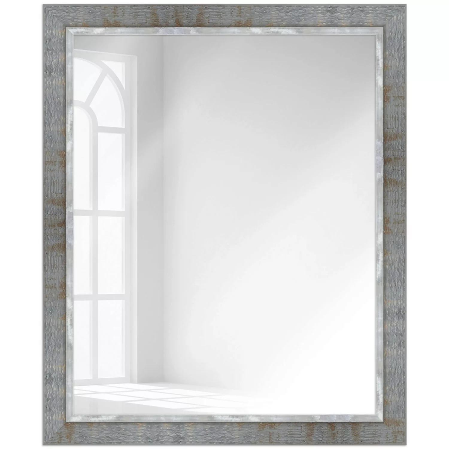 WANDStyle Wandspiegel H670 aus Massivholz in Grau 47 x 57 cm im Stil Vintag günstig online kaufen