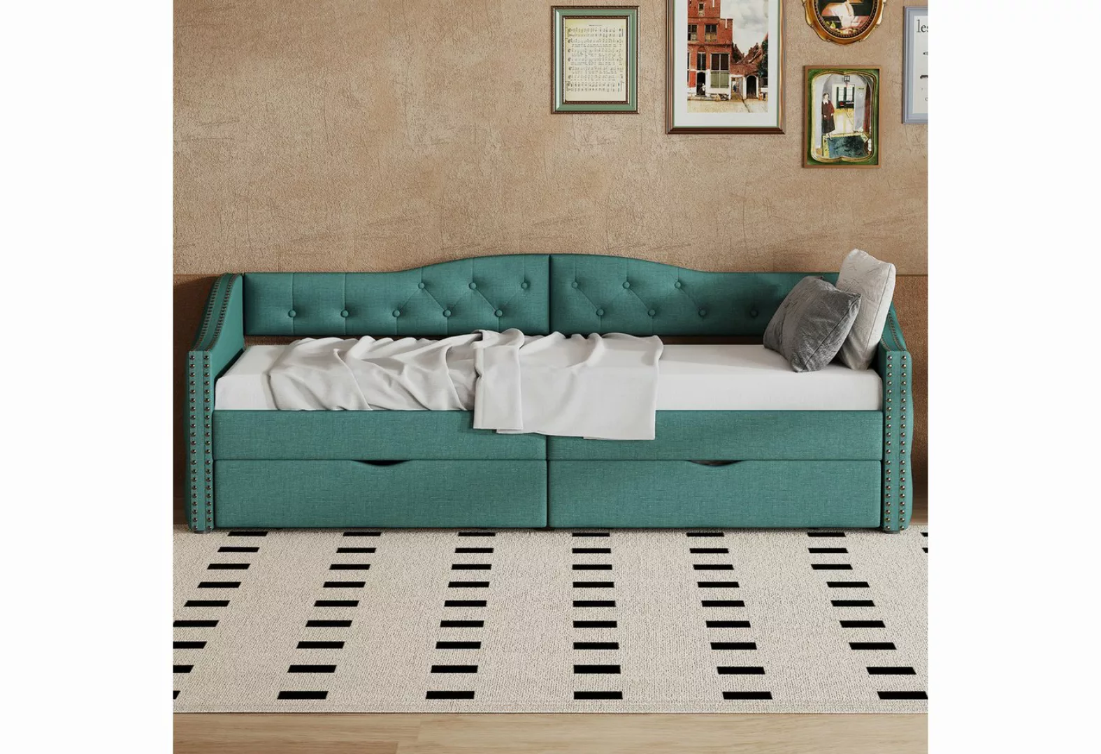 Gotagee Schlafsofa 90x200cm Sofabett Tagesbett Einzelbett mit Schubladen Po günstig online kaufen