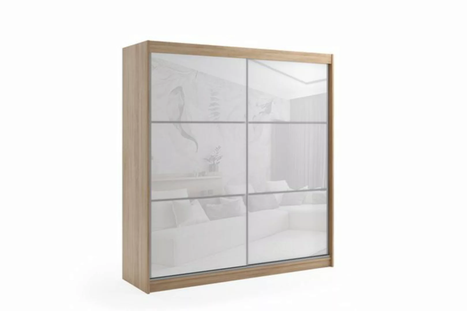 ALTDECOR Schiebetürenschrank VIVI (Kleiderschrank Aluminium-Leisten, Lacobe günstig online kaufen