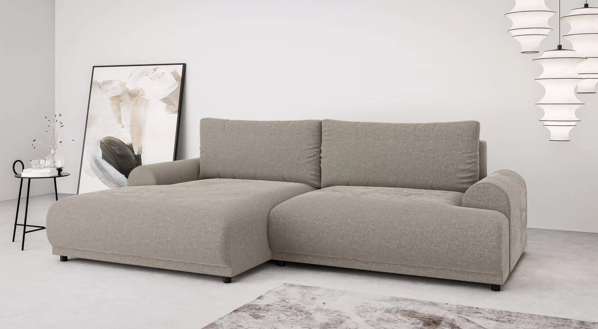 INOSIGN Ecksofa »Marsby, mit Bettfunktion und Bettkasten, Maße: B/H/T 242/6 günstig online kaufen