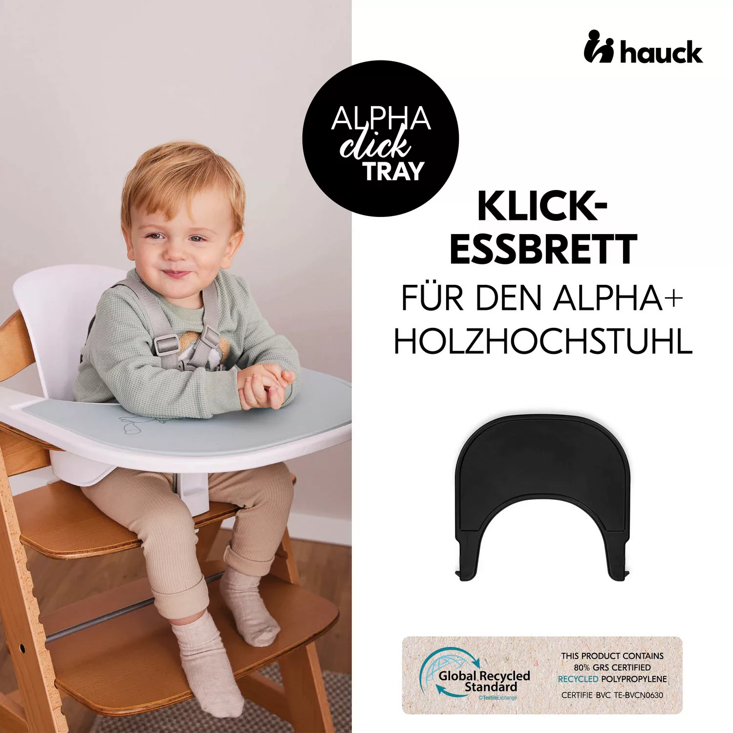 Hauck Hochstuhltablett "Alpha Click Tray, Black", aus recyceltem Material günstig online kaufen