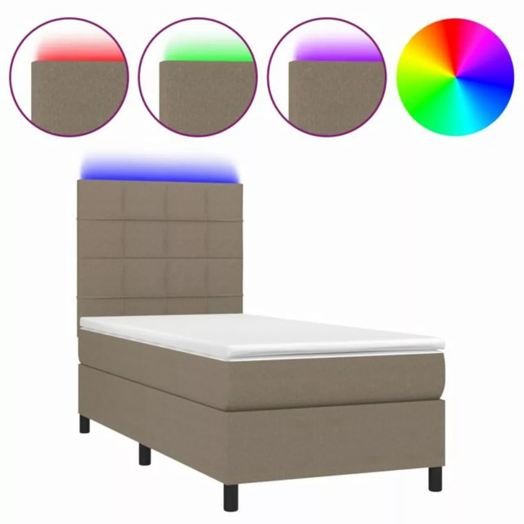 vidaXL Boxspringbett Bett Boxspringbett mit Matratze & LED Stoff (80 x 200 günstig online kaufen