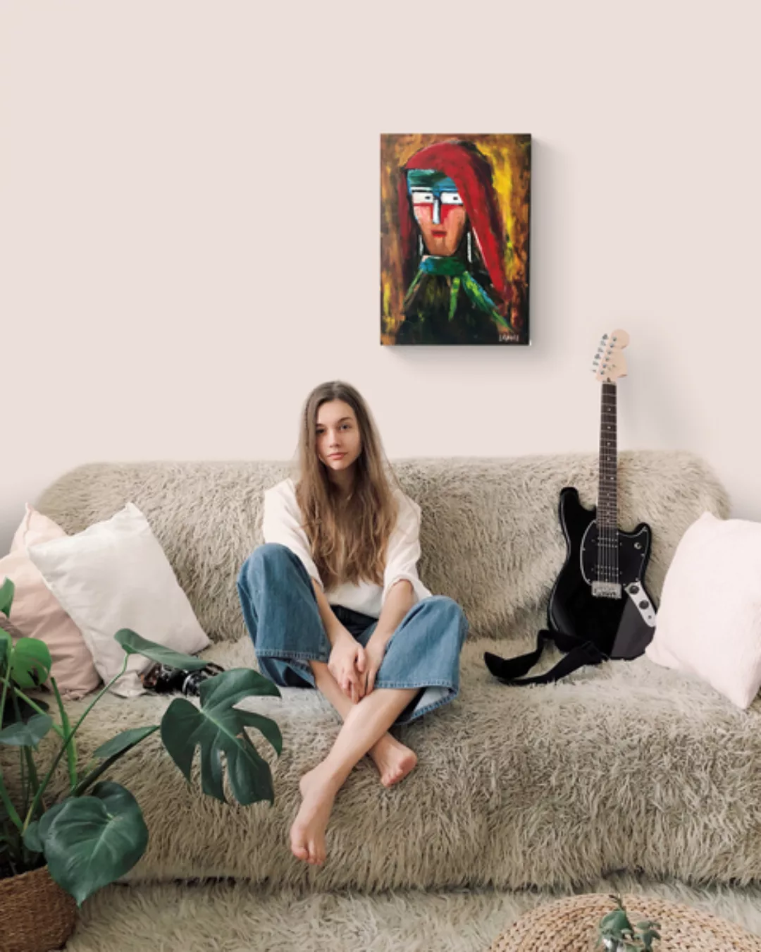 Kunstwerk "Der Blick" Gemälde Einzelstück Unikat günstig online kaufen
