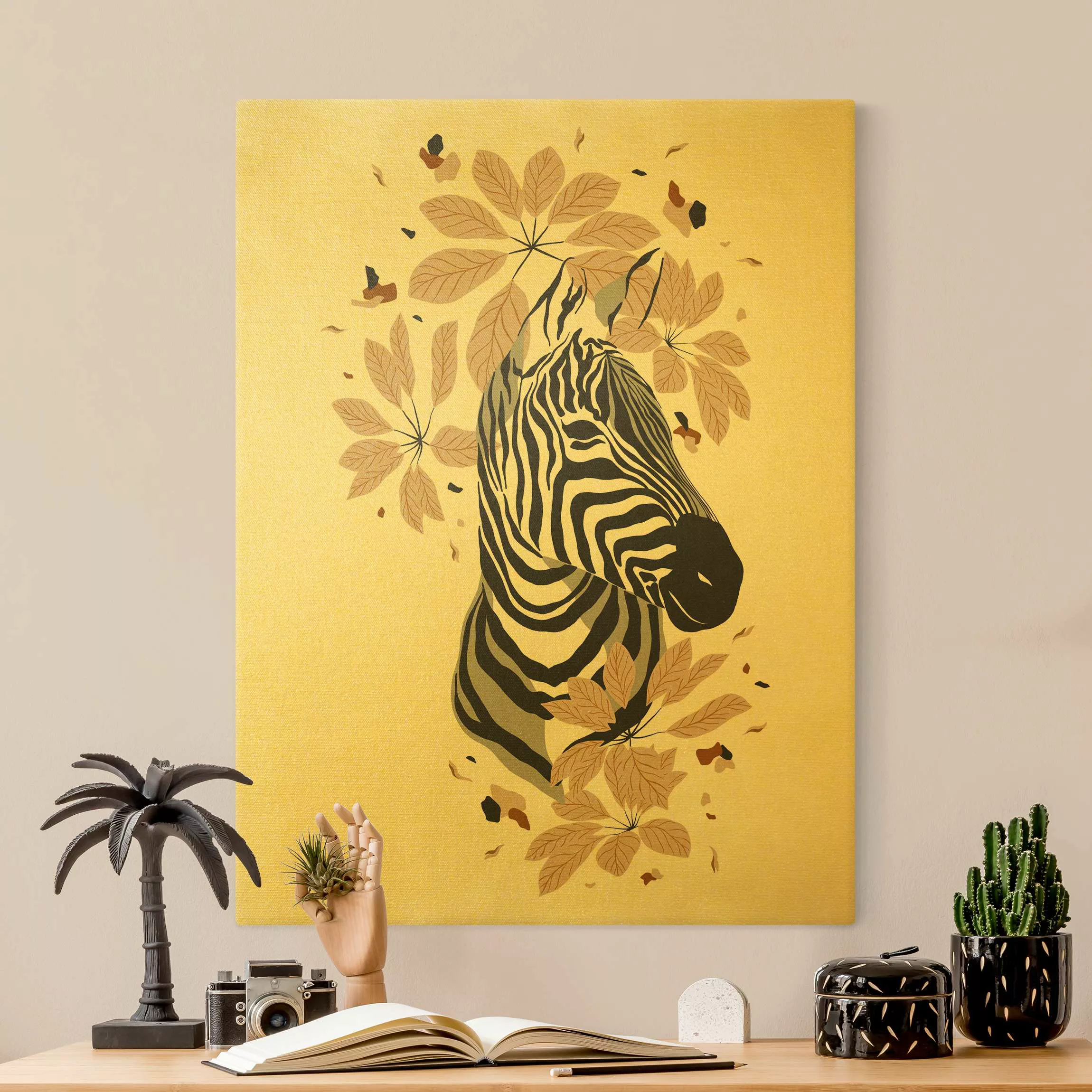 Leinwandbild Gold Safari Tiere - Portrait Zebra günstig online kaufen
