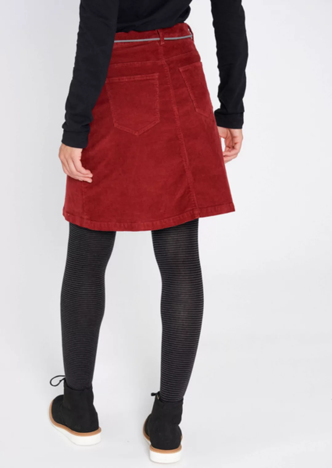 Damen Cord-rock Aus Bio Baumwolle Rot | Corduroy Skirt günstig online kaufen