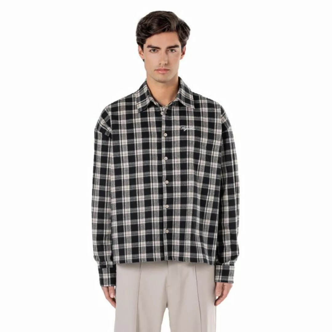 Pegador Henleyshirt Bevill Flannel Shirt, schwarz günstig online kaufen