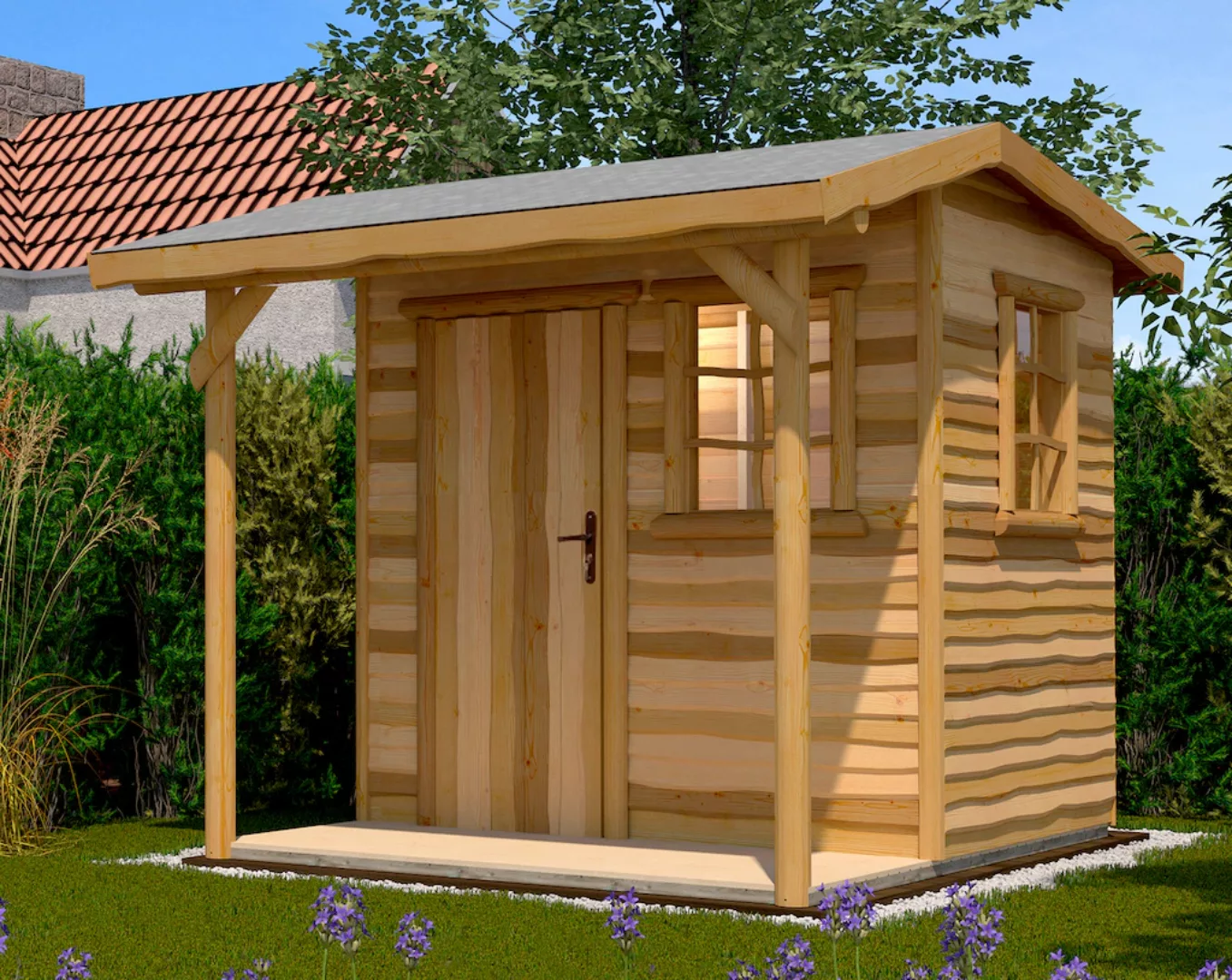 Weka Holz-Gartenhaus Satteldach Unbehandelt 401 cm günstig online kaufen