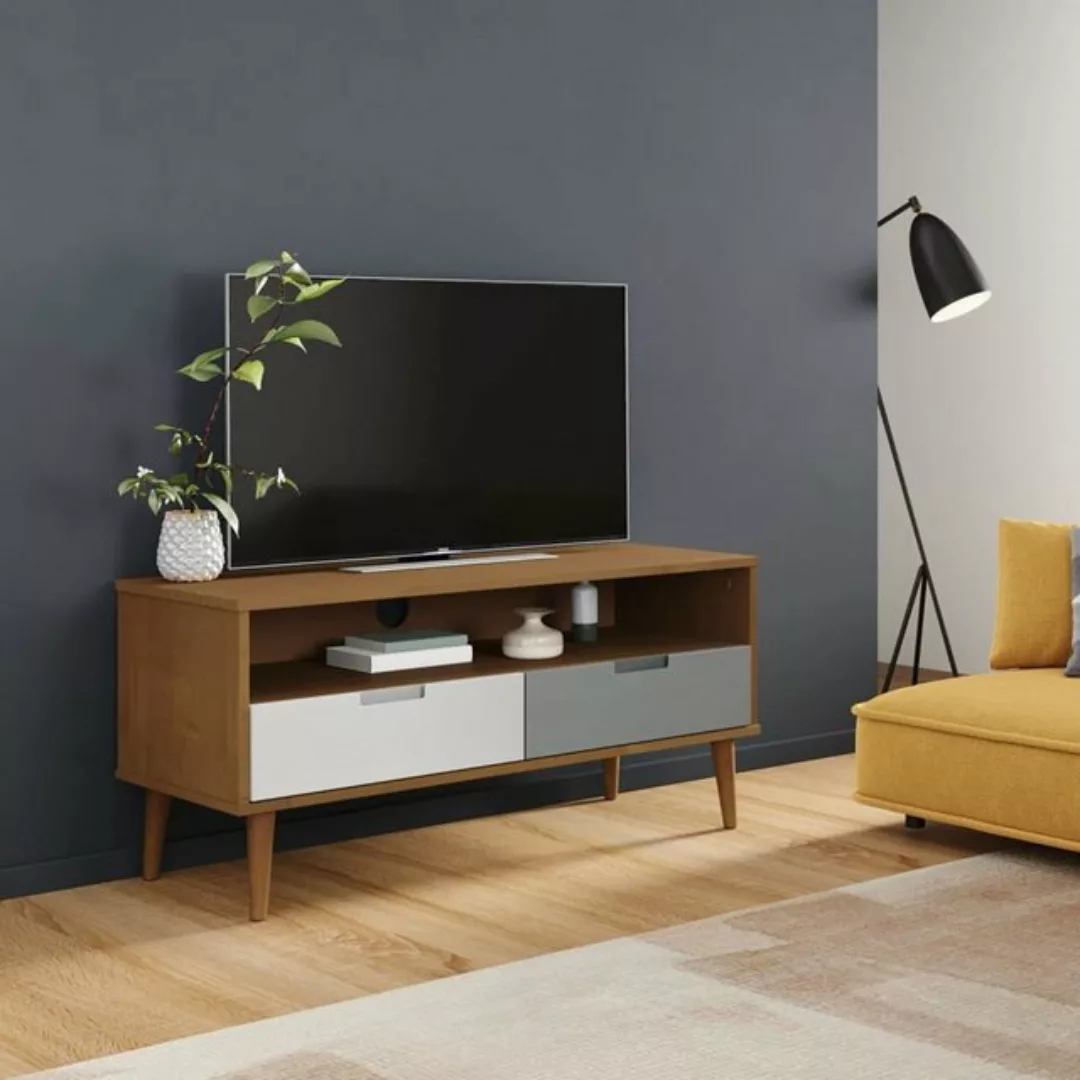 vidaXL TV-Schrank TV-Schrank Braun 106x40x49 cm Massivholz Kiefer Lowboard günstig online kaufen