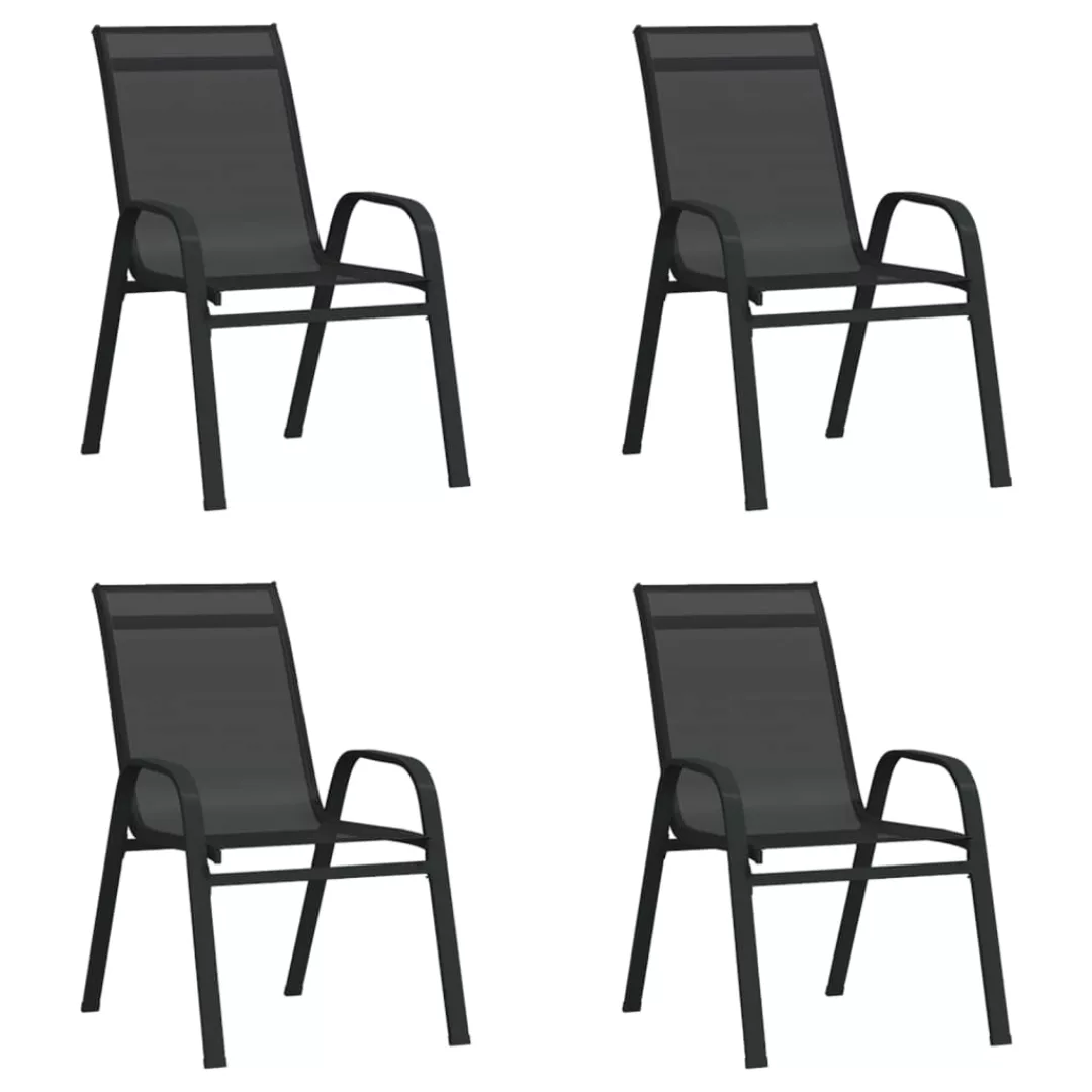 Vidaxl Stapelbare Gartenstühle 4 Stk. Schwarz Textilene günstig online kaufen