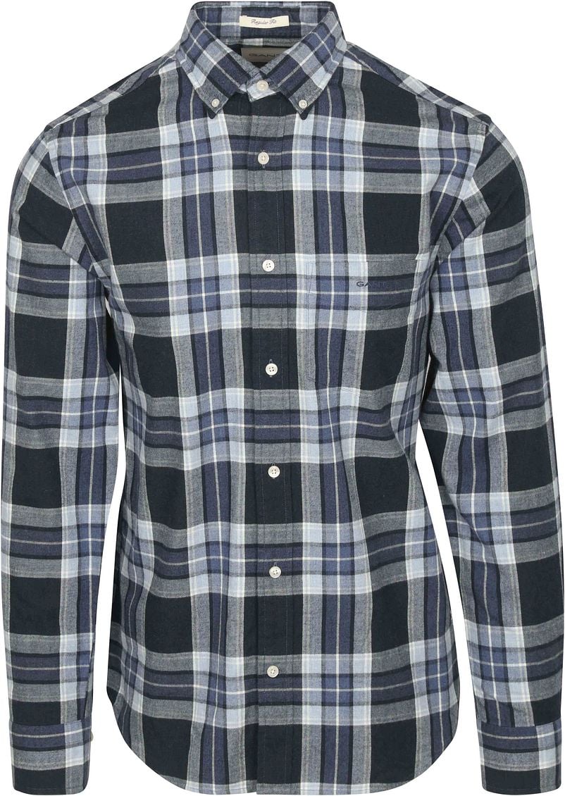 Gant Hemd Tartan Kariert Blau - Größe M günstig online kaufen