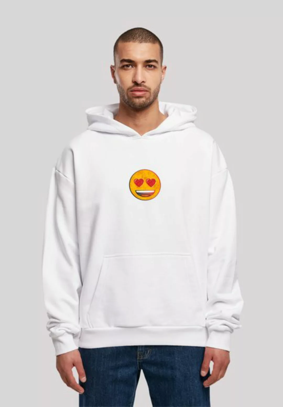 emoji couture Hoodie Smiling furry yellow face jewel hearted eyes Premium Q günstig online kaufen