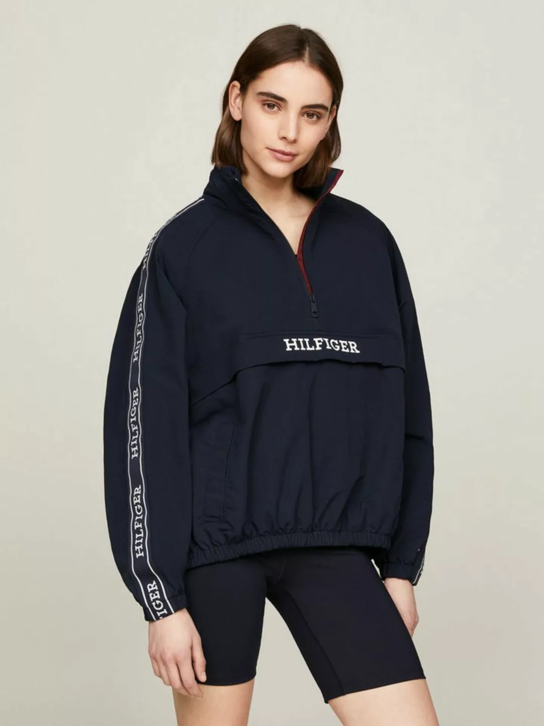 Tommy Hilfiger Outdoorjacke MONOTYPE TAPE RLX 1/2 ZIP JACKET mit Logo-Tape günstig online kaufen