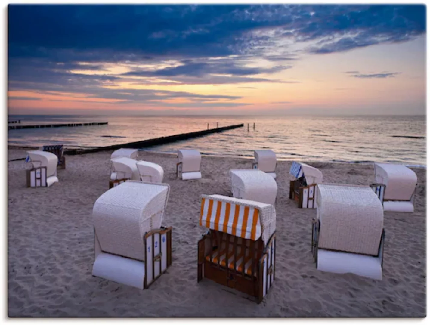 Artland Leinwandbild »Strandkörbe an der Ostsee«, Strand, (1 St.), auf Keil günstig online kaufen